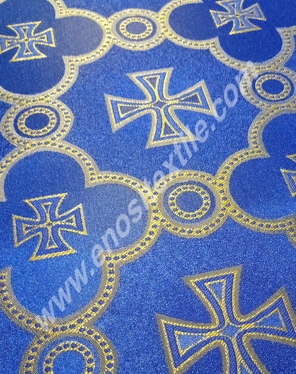 KL-054 Blue-Gold Brocade Fabrics